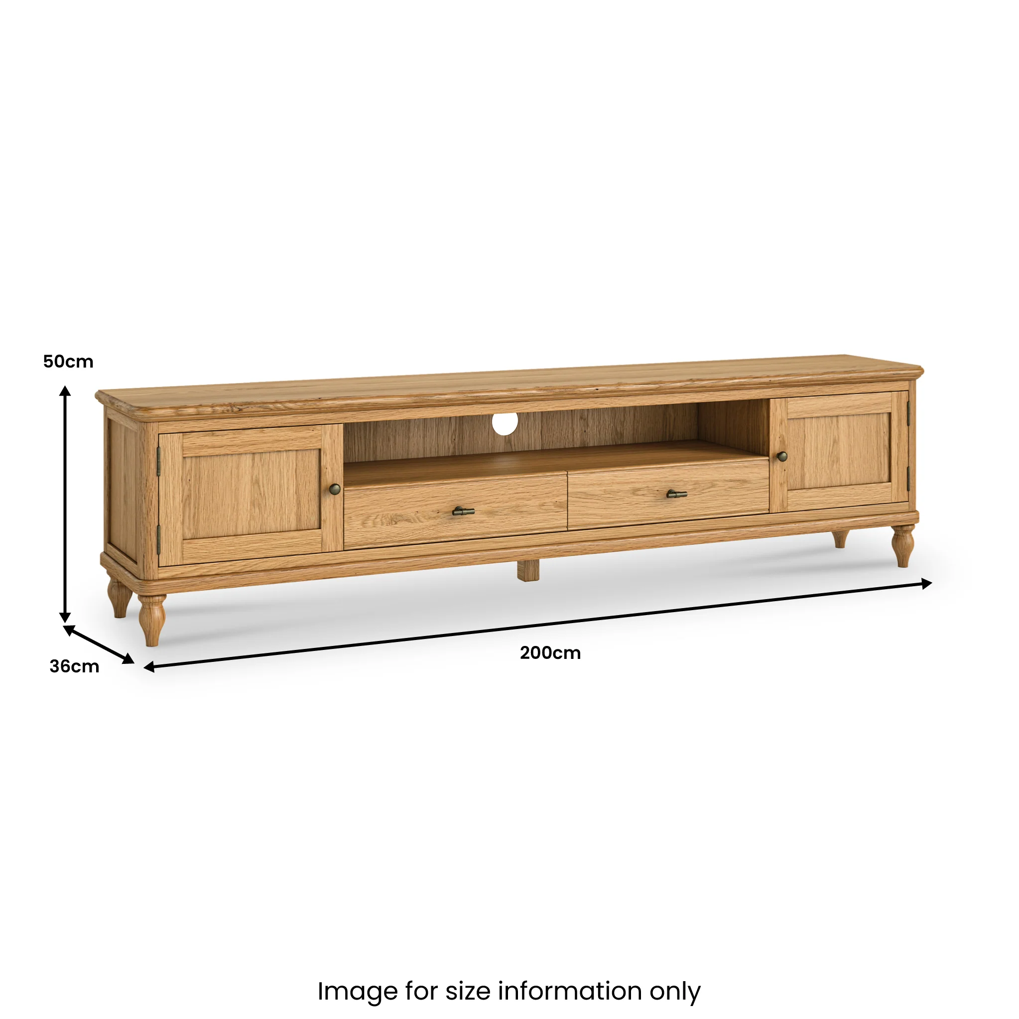 Alderley Oak 200cm Extra Wide TV Unit - Image 5