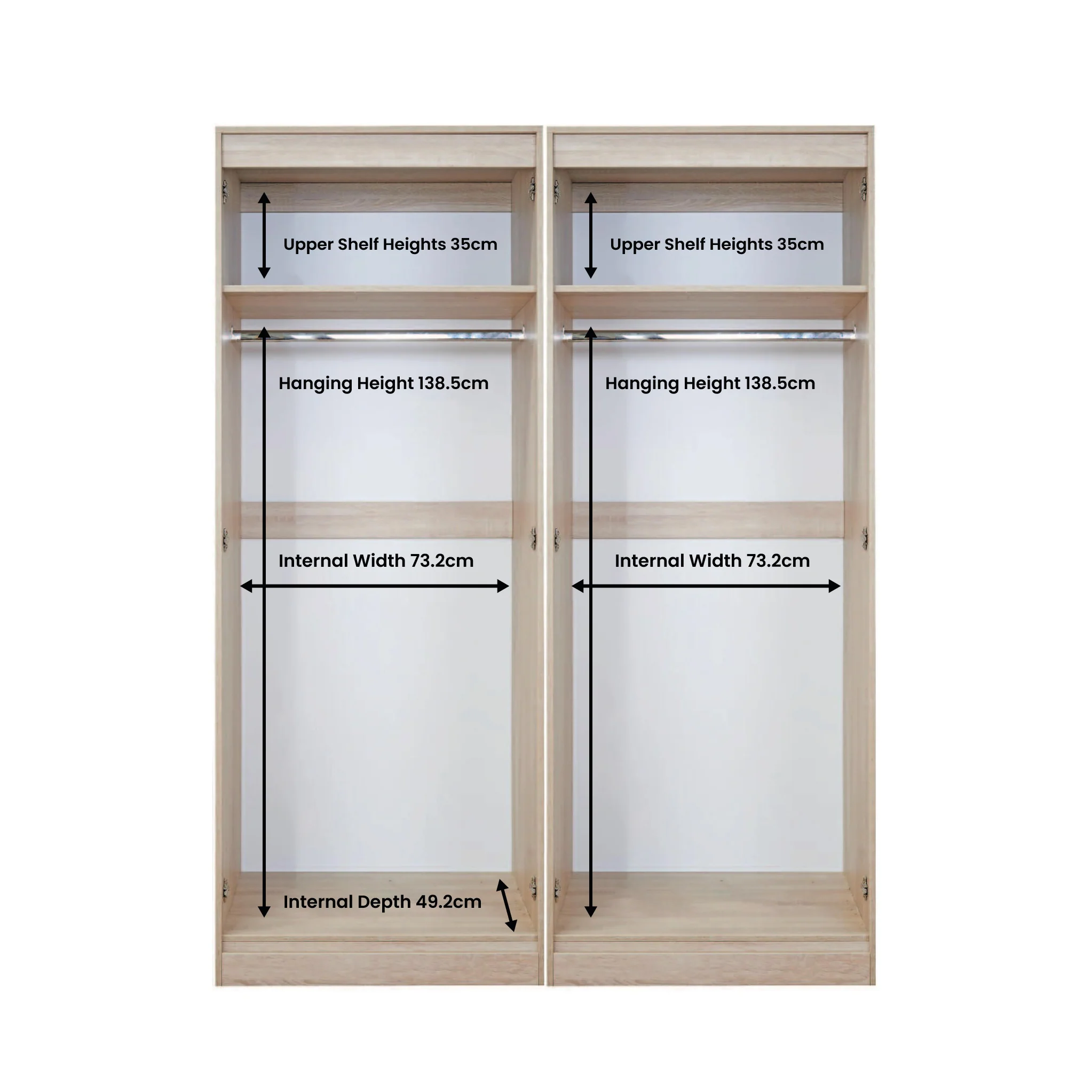 Bellamy Tall 4 Door 2 Central Mirrored Wardrobe - Image 4