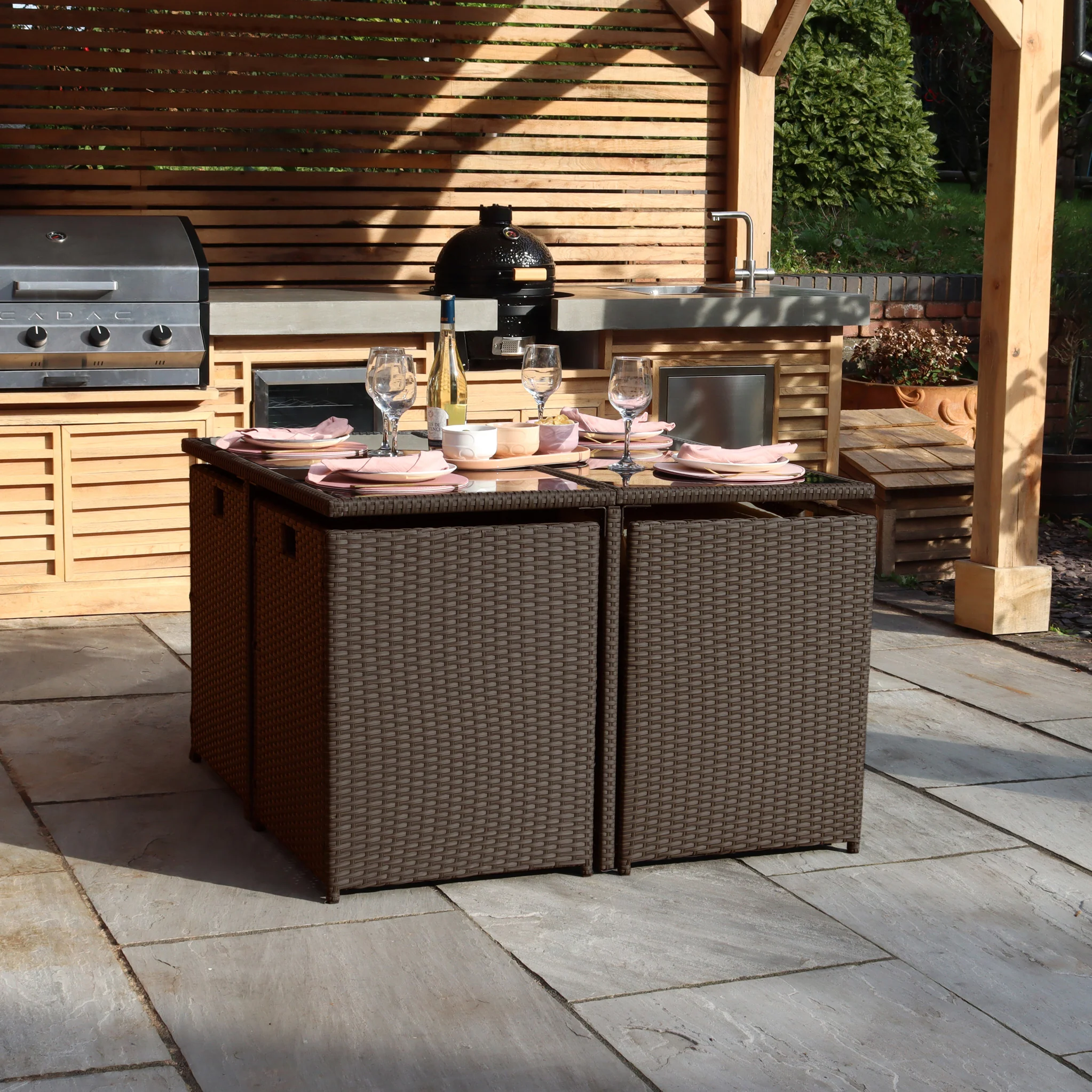 Cannes 8 Seater Rattan Cube Dining Set - Image 3
