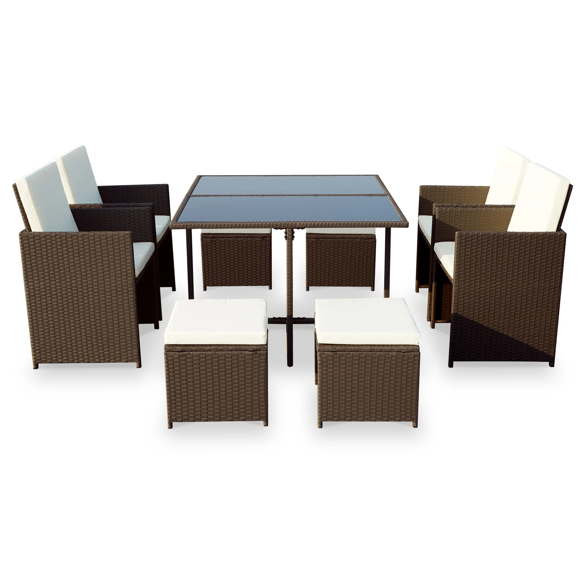 Cannes 8 Seater Rattan Cube Dining Set - Image 7