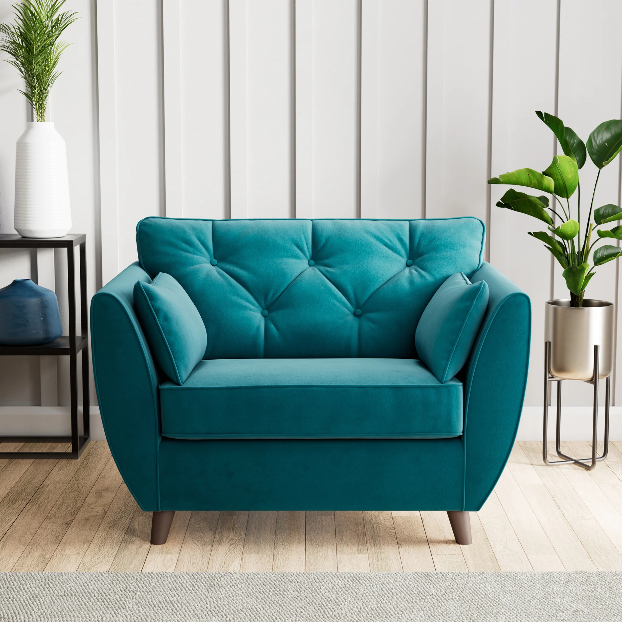 Edison Velvet Snuggler Chair - Image 6