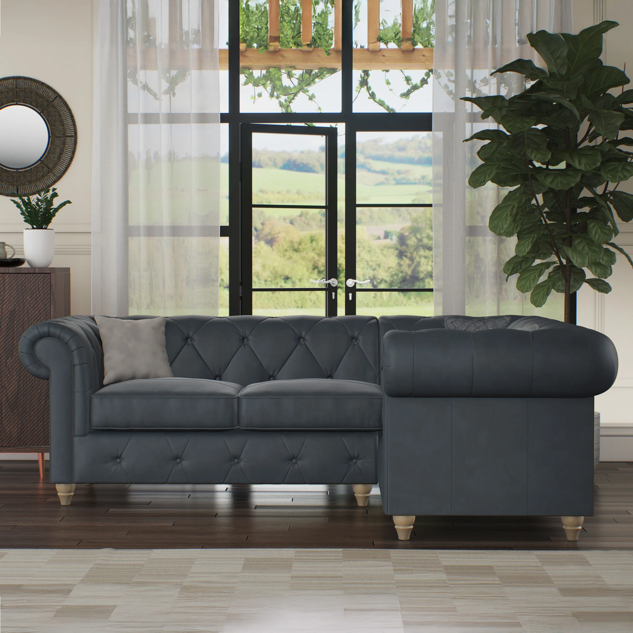 Everett Leather Corner Sofa - Image 59
