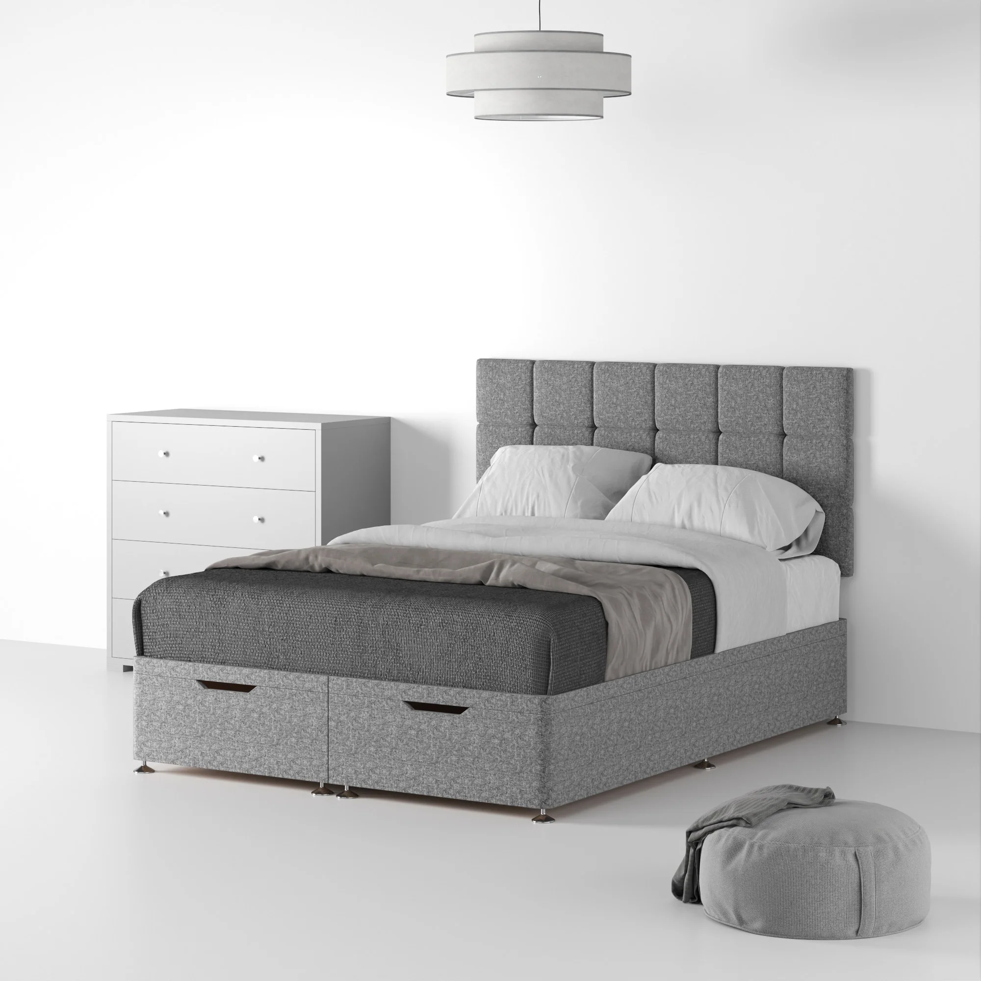Farrow Cube Linen Divan Bed and Headboard - Image 53