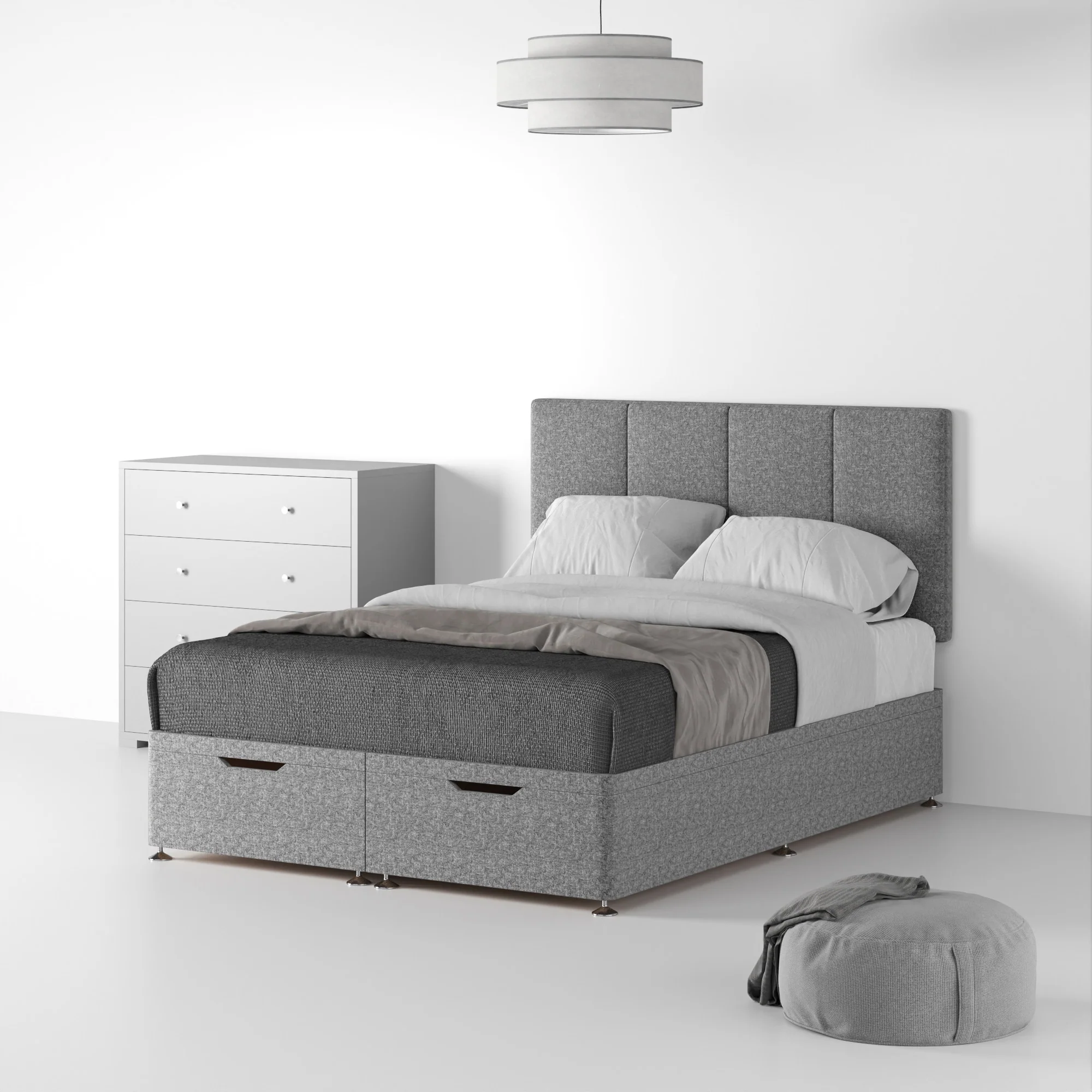 Farrow Piano Linen Divan Bed and Headboard - Image 53