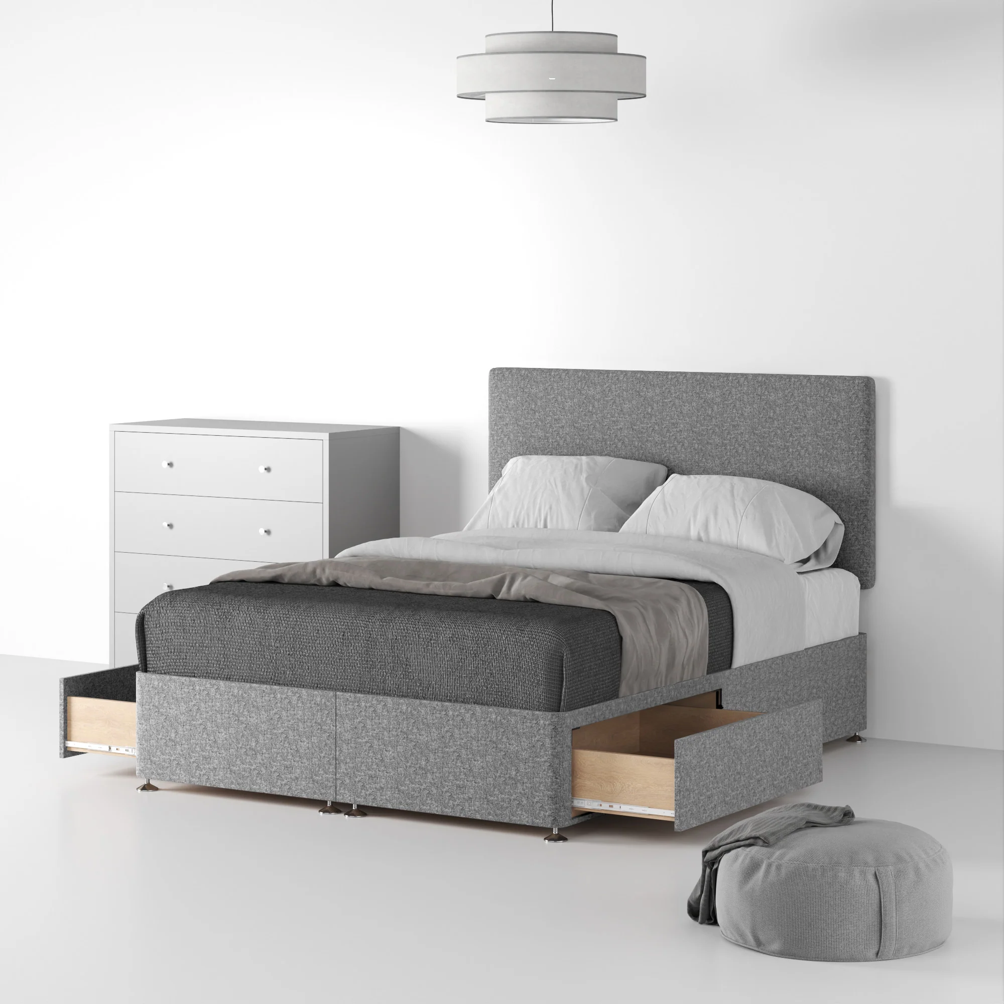 Farrow Standard Linen Divan Bed and Headboard - Image 27