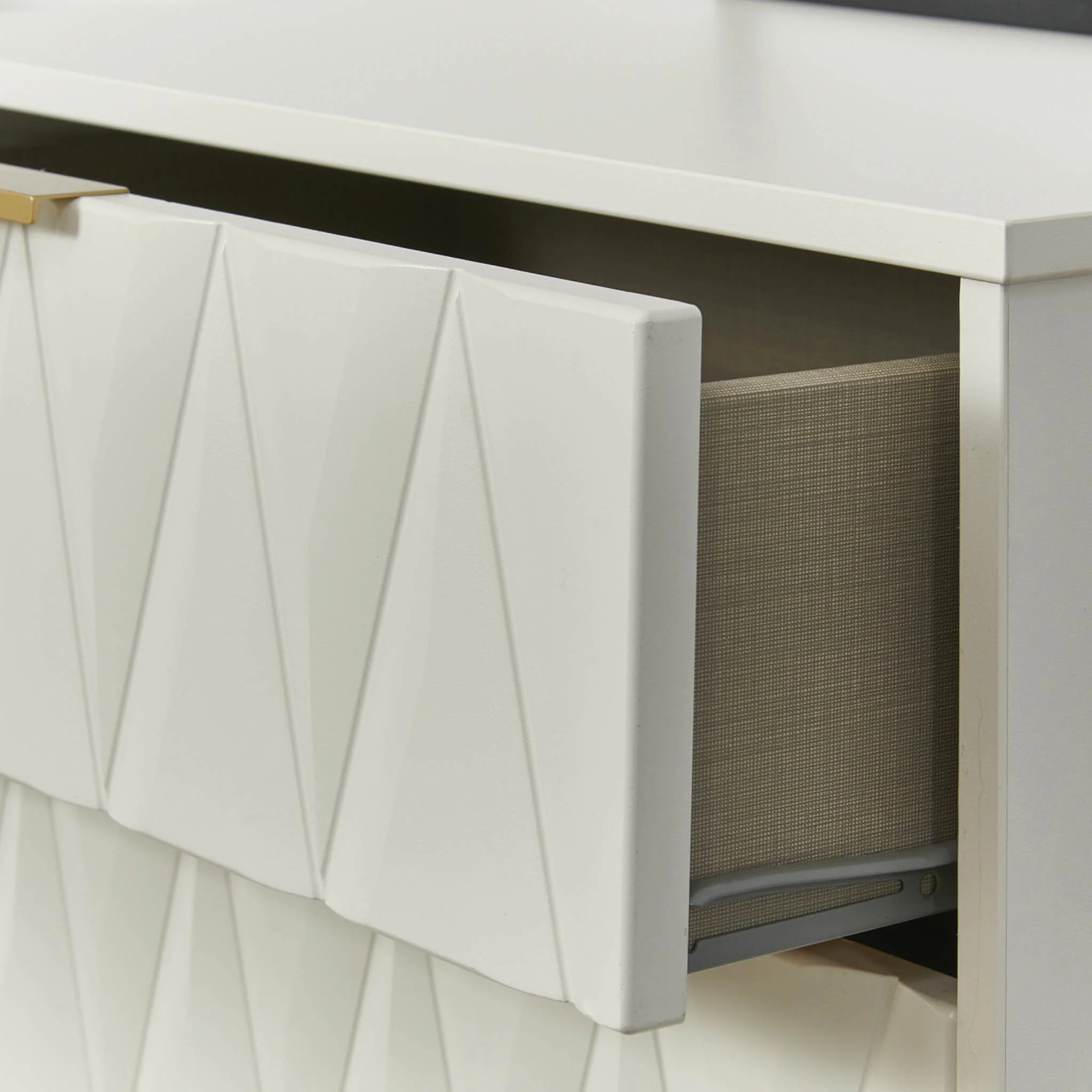 Geo 3 Drawer TV Unit with Gold Hairpin Legs - Image 7