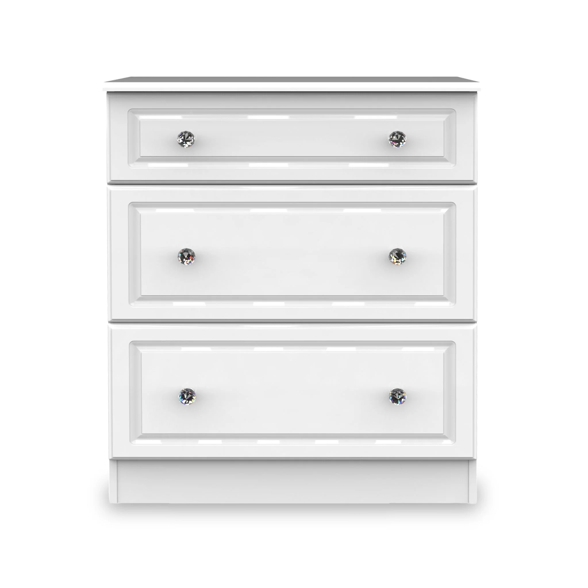 Kinsley White Gloss 3 Drawer Deep Chest - Image 4