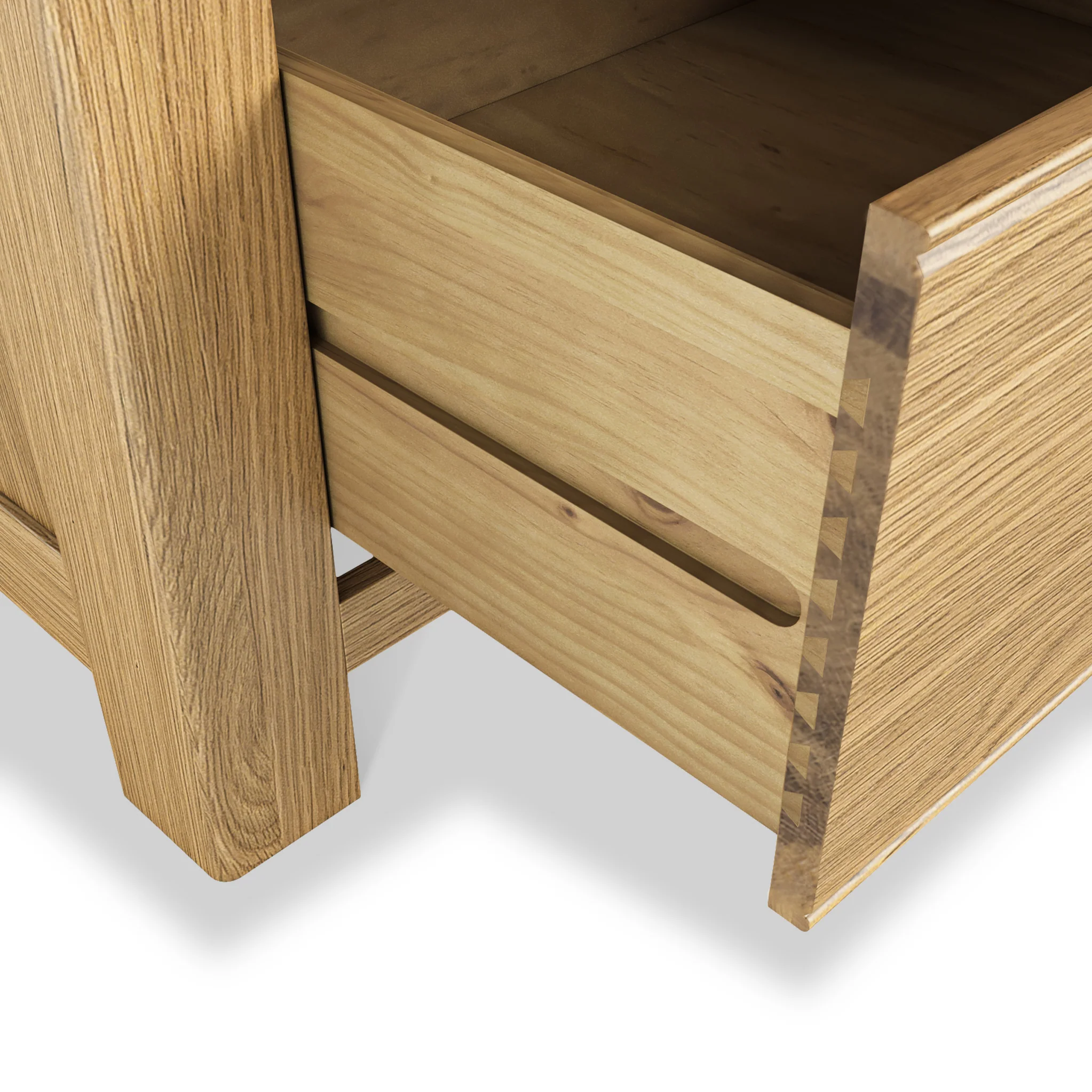 Portland Oak 2 Drawer Triple Wardrobe - Image 11