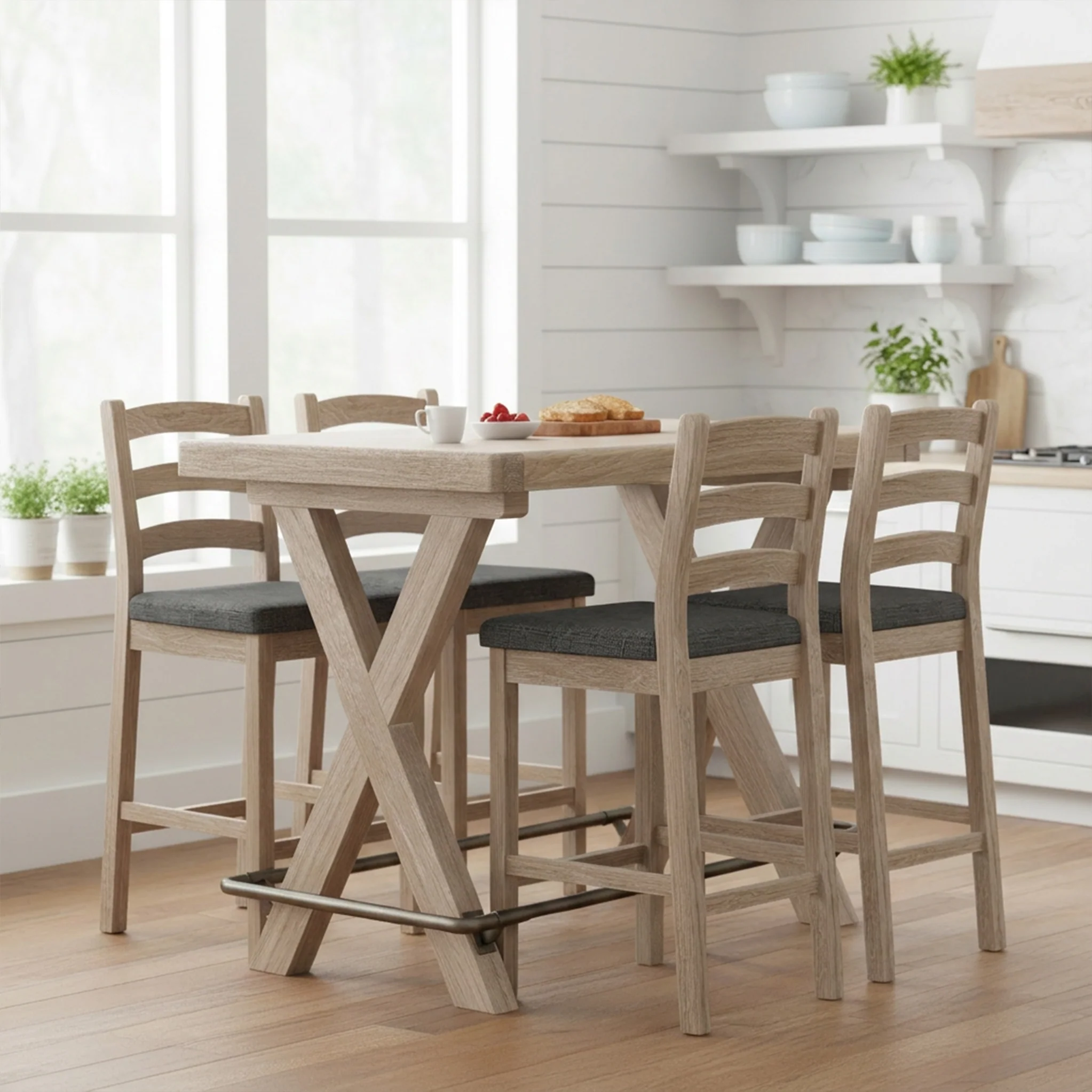Portland Washed Oak Bar Stool - Image 8