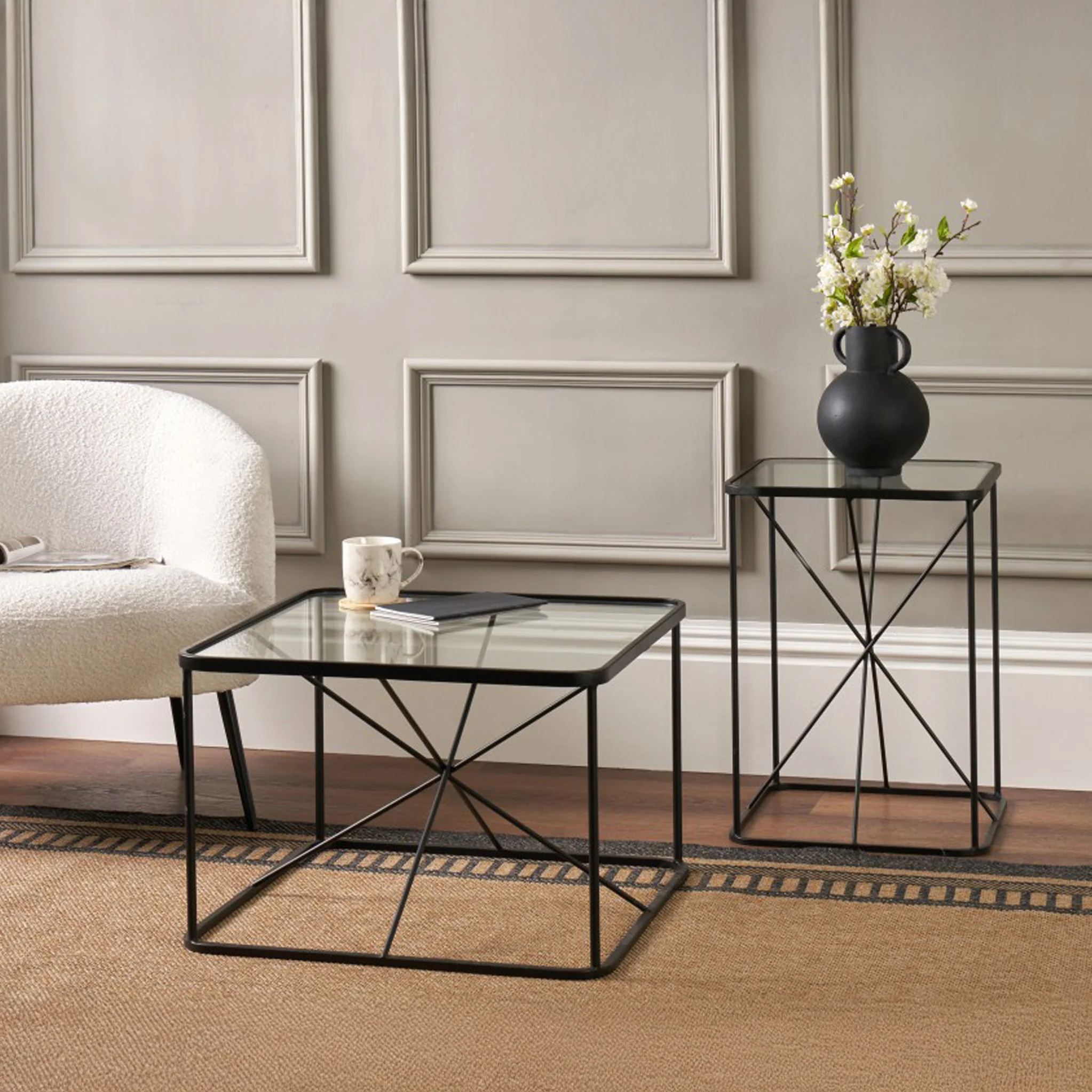 Roxy Glass Top Square Coffee Table - Image 4