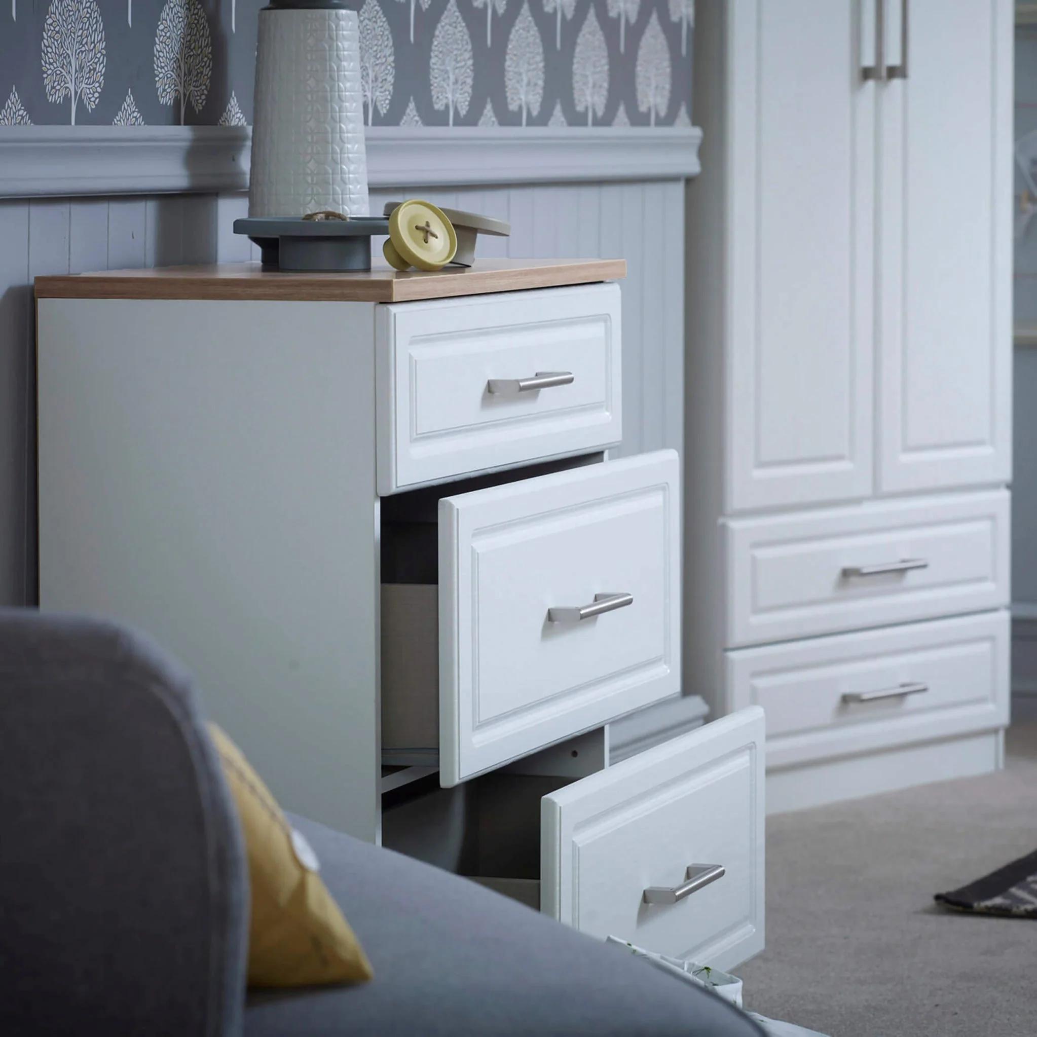 Talland 3 Drawer Bedside Cabinet - Image 10