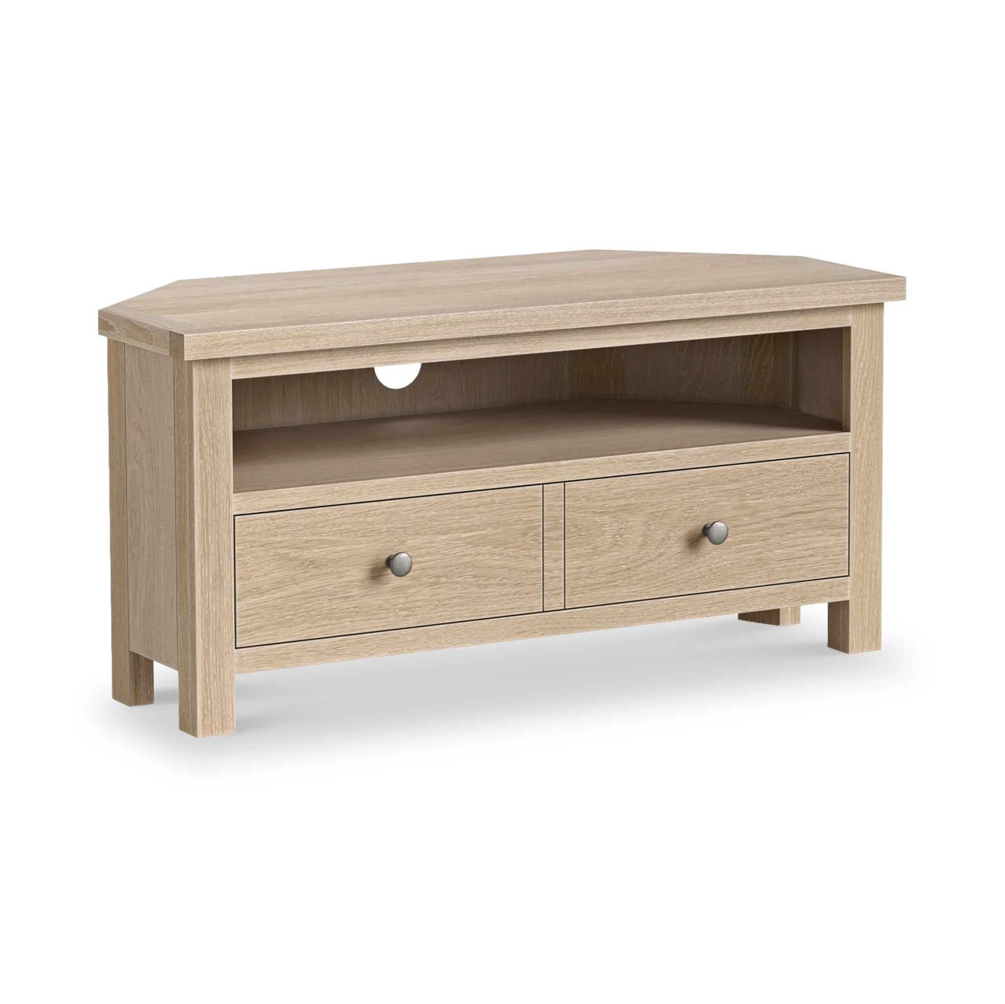 Trelan Washed Oak Corner TV Unit - Image 2