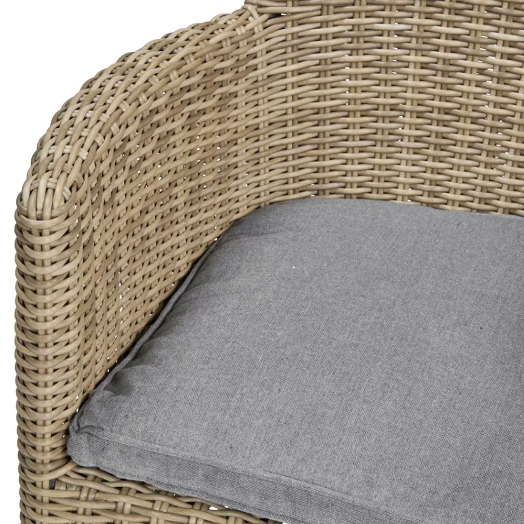 Wentworth 4 Seater Rattan 110cm Round Dining Set - Image 7